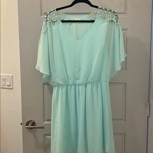 Mint blue dress with lace